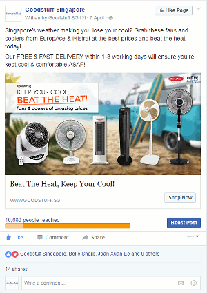 Digital Marketing Consultant Singapore - Portfolio - Facebook Marketing - Instagram Ad Campaign to Beat The Heat