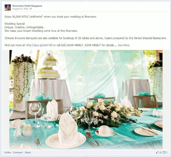 Digital Marketing Consultant Singapore - Portfolio - Facebook Marketing - Wedding Promotion tie-in with NTUC