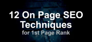 12 On Page SEO Techniques for 1st Page Rank